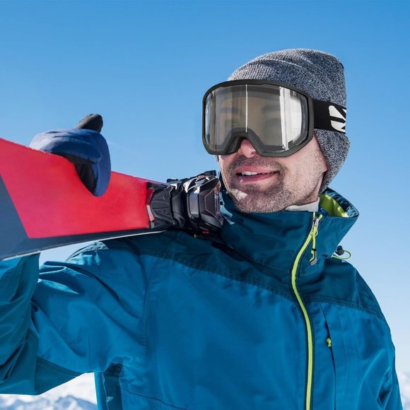 Women OTG Black Frame Clear Anti Fog UV Protection Snowboard Goggles - Picture 7 of 7